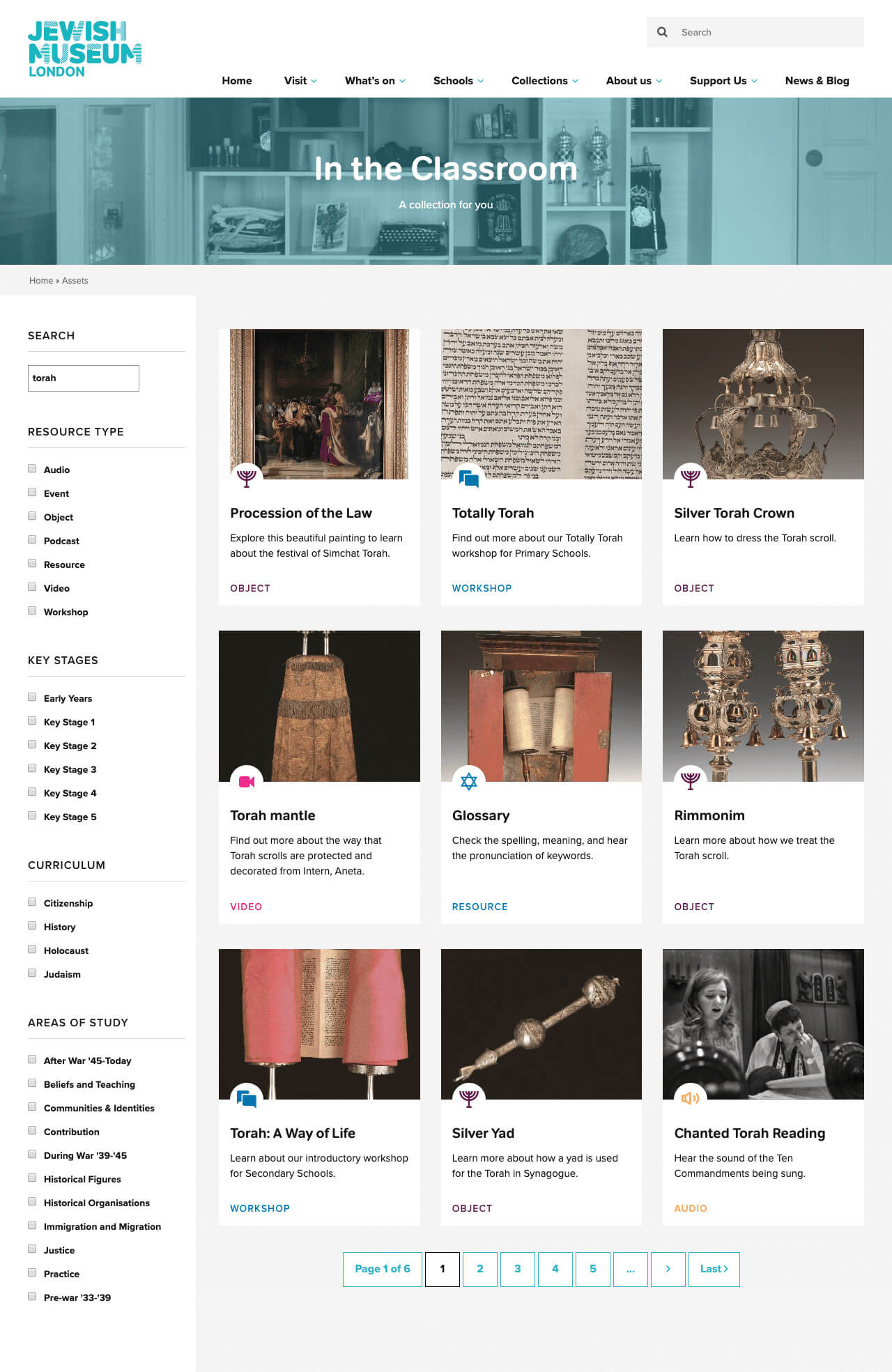 Jewish Museum London education portal design